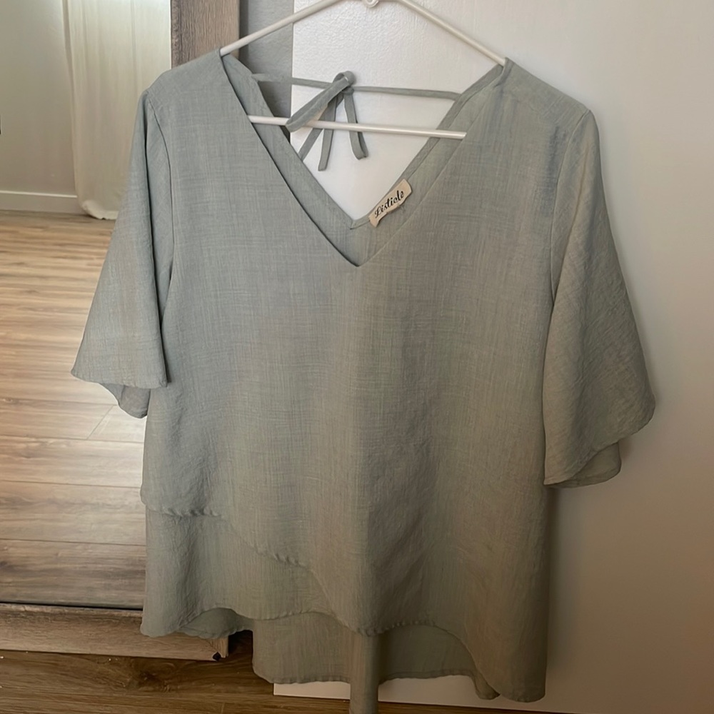 Large V-Neck Blouse
